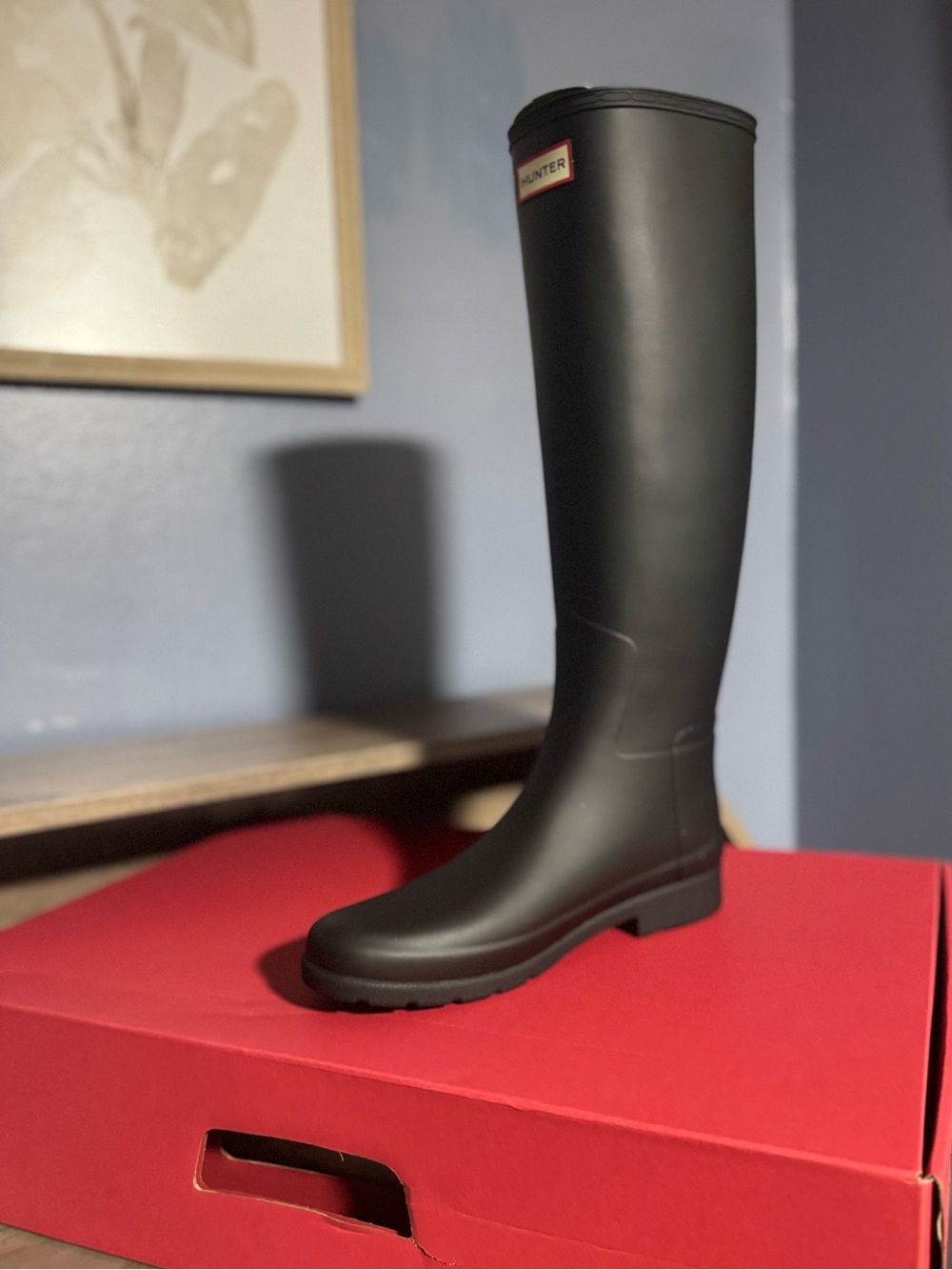 Hunter Women's Tall Matte Black Rain Boots